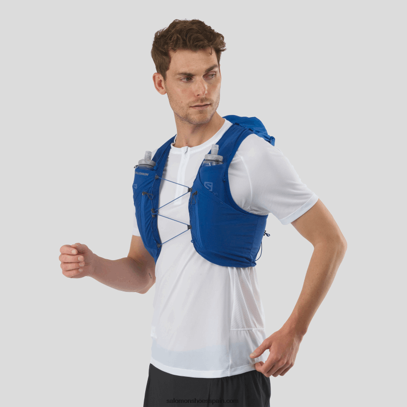 chaleco de running hombre con petacas incluidas - adv skin 12 Salomon 00B0PZ302 azul marino/ébano/blanco