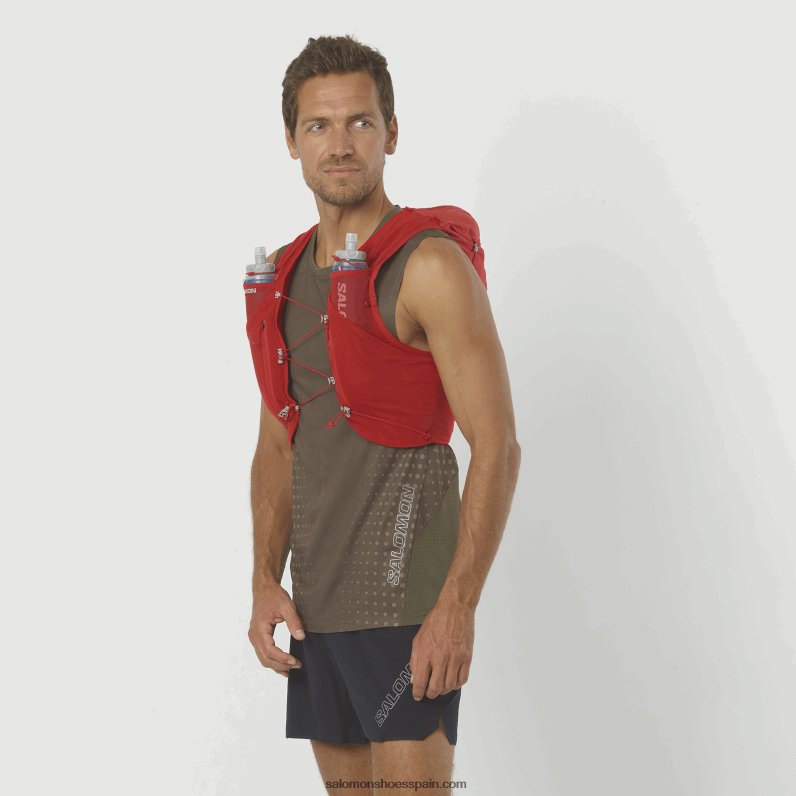 chaleco de running hombre con petacas incluidas - adv skin 12 Salomon 00B0PZ303 bayas de goji/ébano