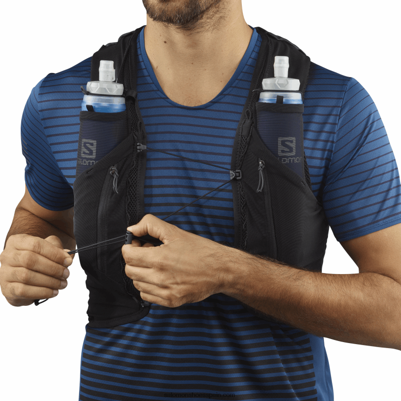 chaleco de running hombre con petacas incluidas - adv skin 12 Salomon 00B0PZ354 negro