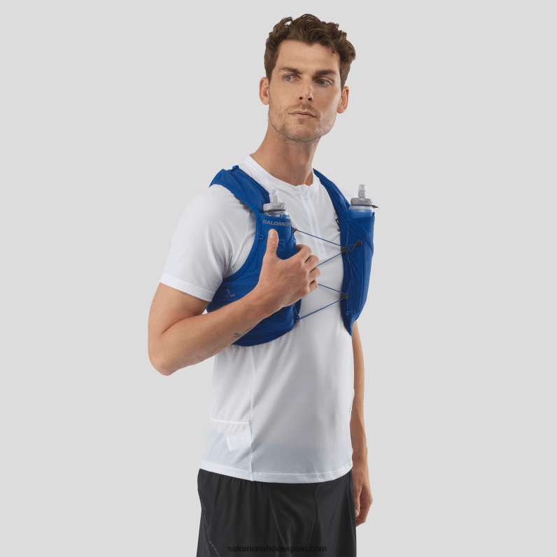 chaleco de running hombre con petacas incluidas - adv skin 5 Salomon 00B0PZ318 azul marino/ébano/blanco