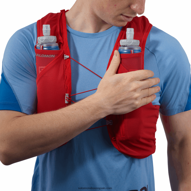 chaleco de running hombre con petacas incluidas - adv skin 5 Salomon 00B0PZ320 bayas de goji/ébano