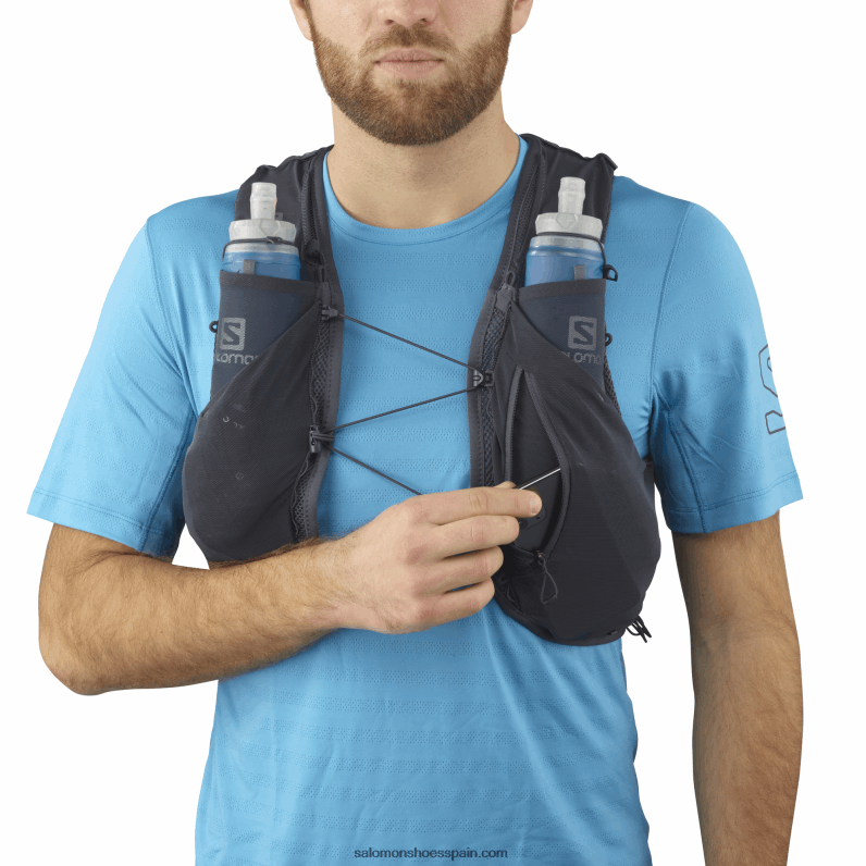 chaleco de running hombre con petacas incluidas - adv skin 5 Salomon 00B0PZ356 ébano