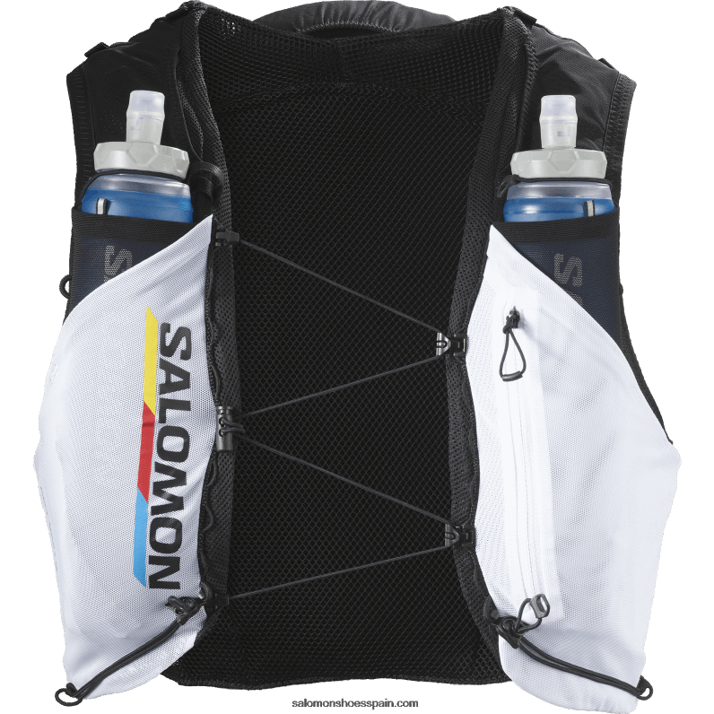 chaleco de running para hombre con petacas incluidas - adv skin 5 race flag Salomon 00B0PZ307 blanco negro