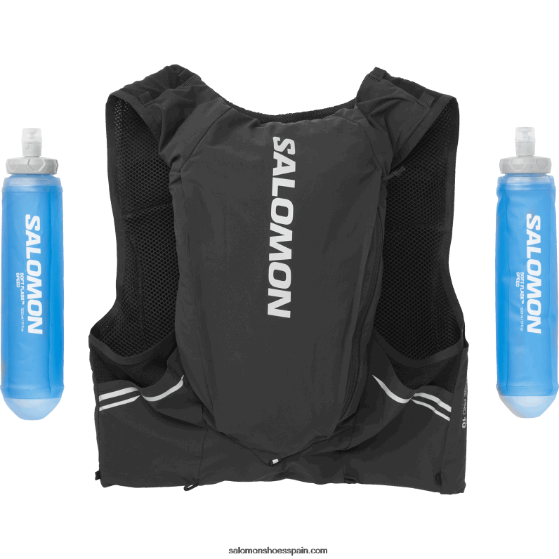 chaleco de running para hombre con petacas incluidas - sense pro 10 Salomon 00B0PZ341 negro/ébano