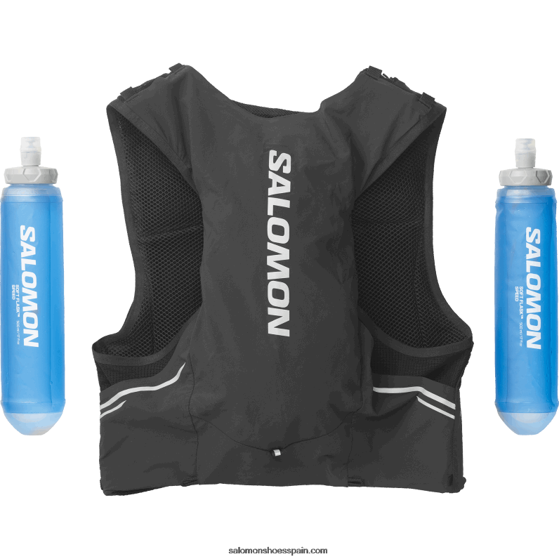 chaleco de running para hombre con petacas incluidas - sense pro 5 Salomon 00B0PZ338 negro/ébano