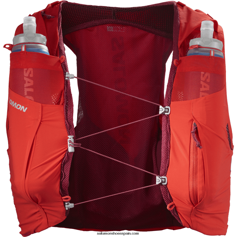 chaleco de running para hombre con petacas incluidas - sense pro 5 Salomon 00B0PZ339 rojo fuego/ébano/cabernet
