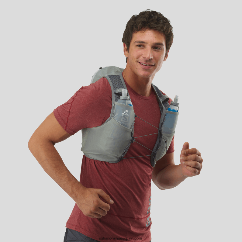 chaleco running hombre con petacas incluidas - active skin 8 Salomon 00B0PZ323 hierro forjado/salvia sedona
