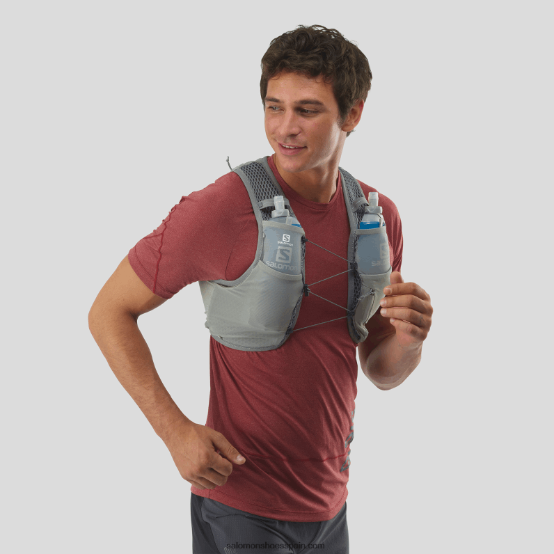 chaleco running hombre con petacas incluidas - piel activa 4 Salomon 00B0PZ329 hierro forjado/salvia sedona