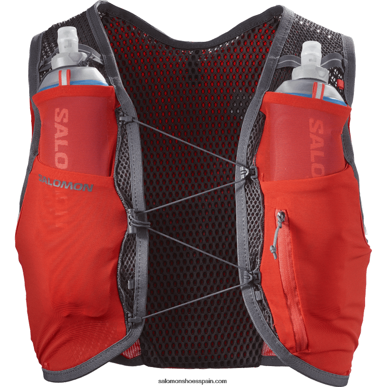 chaleco running hombre con petacas incluidas - piel activa 4 Salomon 00B0PZ331 rojo fuego/ébano