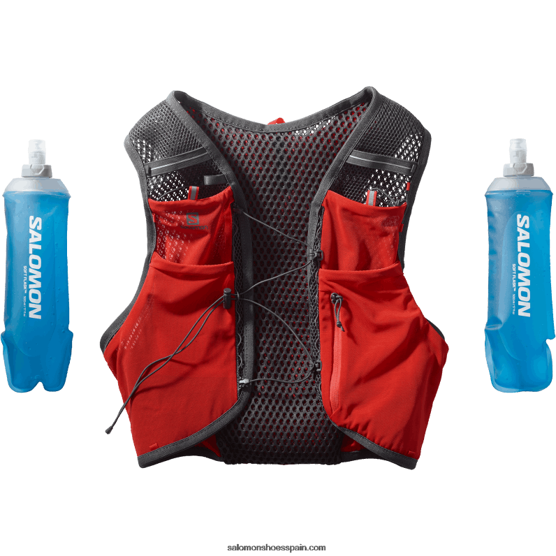 chaleco running hombre con petacas incluidas - piel activa 4 Salomon 00B0PZ331 rojo fuego/ébano