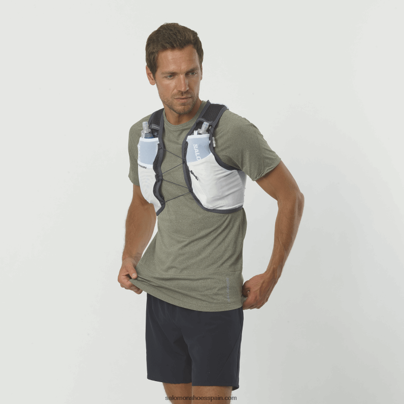 chaleco running hombre con petacas incluidas - piel activa 4 Salomon 00B0PZ333 blanco/ébano