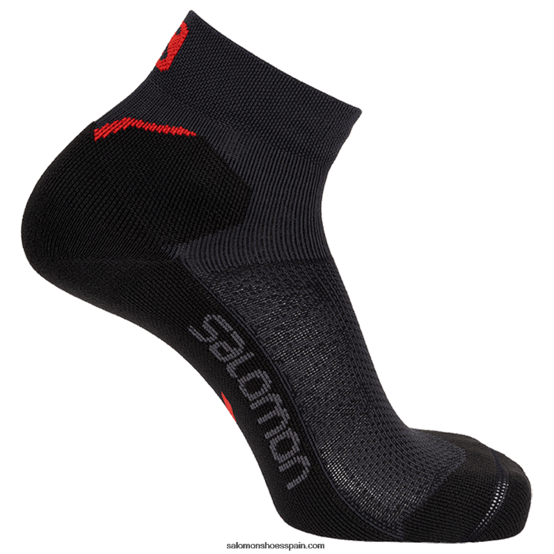 calcetines de hombre - tobillo speedcross Salomon 00B0PZ463 ébano/rojo de carreras