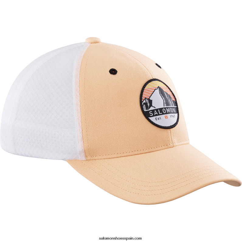 gorra curva hombre - trucker Salomon 00B0PZ439 albaricoque hielo/blanco