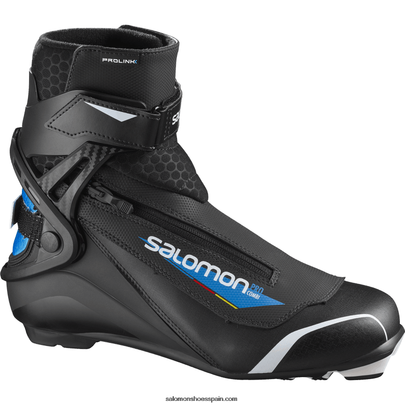 botas nórdicas clásicas de patinaje para hombre - pro combi prolink Salomon 00B0PZ701 azul marino oscuro/negro/azul proceso