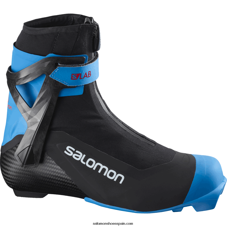 botas nordicas de patinaje para hombre - s/lab carbon skate el Salomon 00B0PZ697 negro/azul proceso