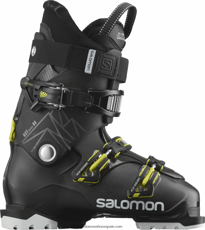 botas all-mountain hombre - qst access 80 Salomon 00B0PZ1226 negro/beluga/verde ácido