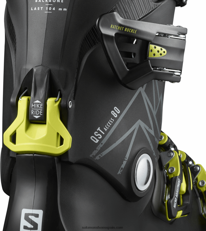 botas all-mountain hombre - qst access 80 Salomon 00B0PZ1226 negro/beluga/verde ácido