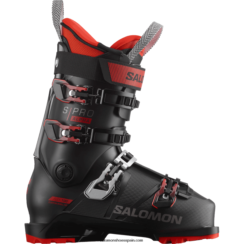 botas de pista para hombre - s/pro alpha 100 Salomon 00B0PZ1235 negro/rojo