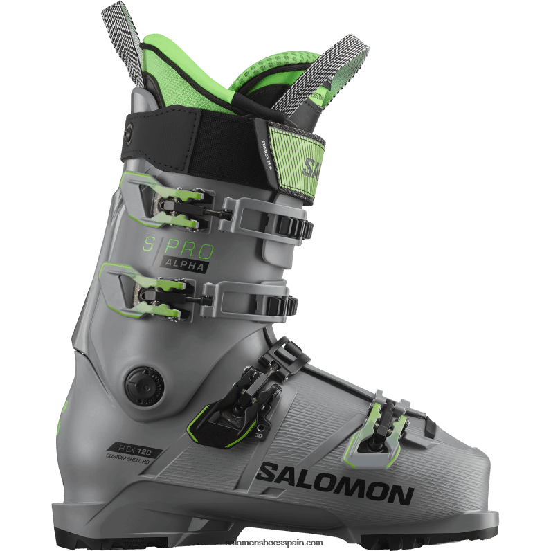 botas de pista para hombre - s/pro alpha 120 Salomon 00B0PZ1230 gris acero/verde neón pastel 1/negro
