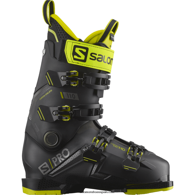 botas de pista para hombre - s/pro mv 110 Salomon 00B0PZ1231 negro/verde ácido/plata oscuro metallics05
