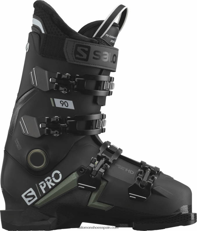 botas de pista para hombre - s/pro mv 90 cs Salomon 00B0PZ1240 negro/verde aceite/blanco