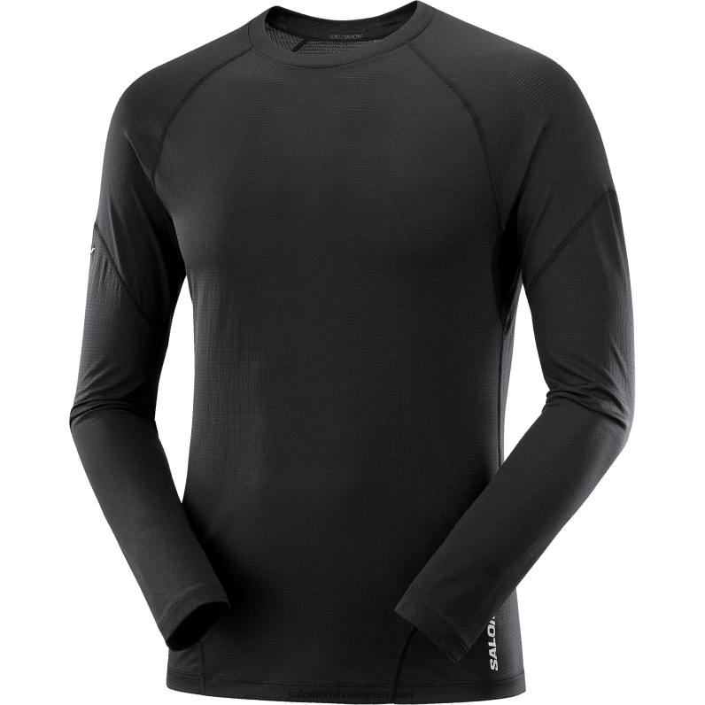 camiseta de manga larga para hombre - cross run Salomon 00B0PZ539 profundo negro