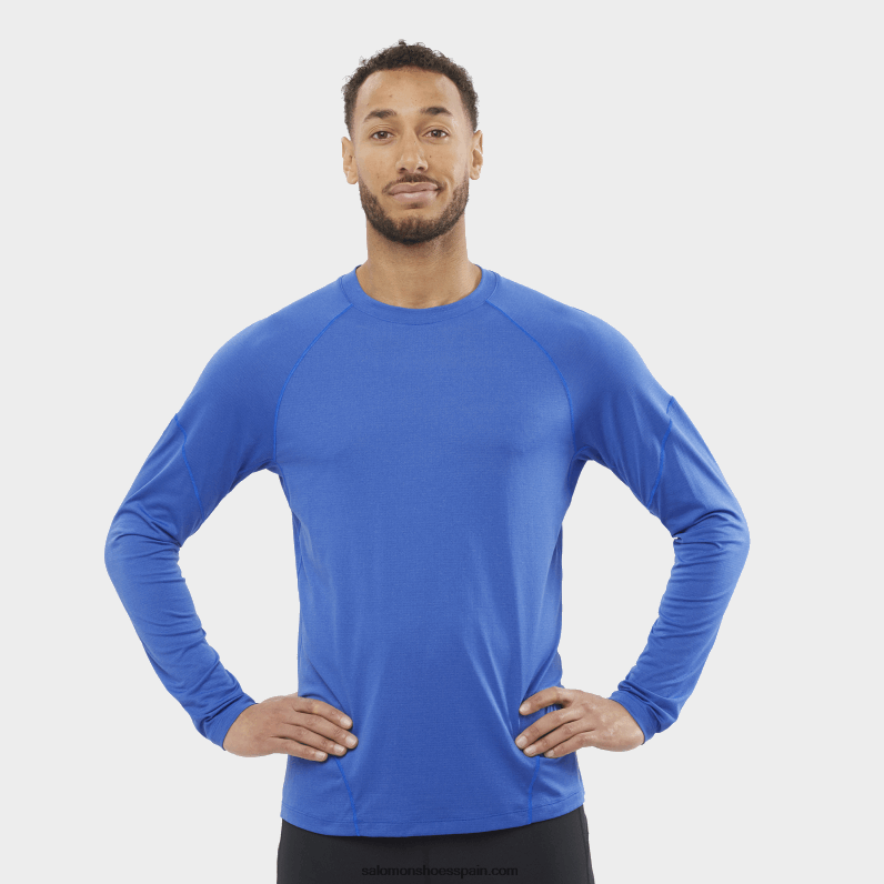camiseta de manga larga para hombre - cross run Salomon 00B0PZ541 azul marino