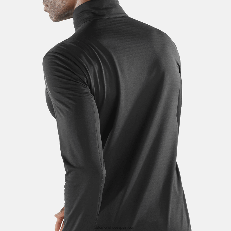 capa intermedia de hombre con media cremallera - essential lightwarm Salomon 00B0PZ549 profundo negro