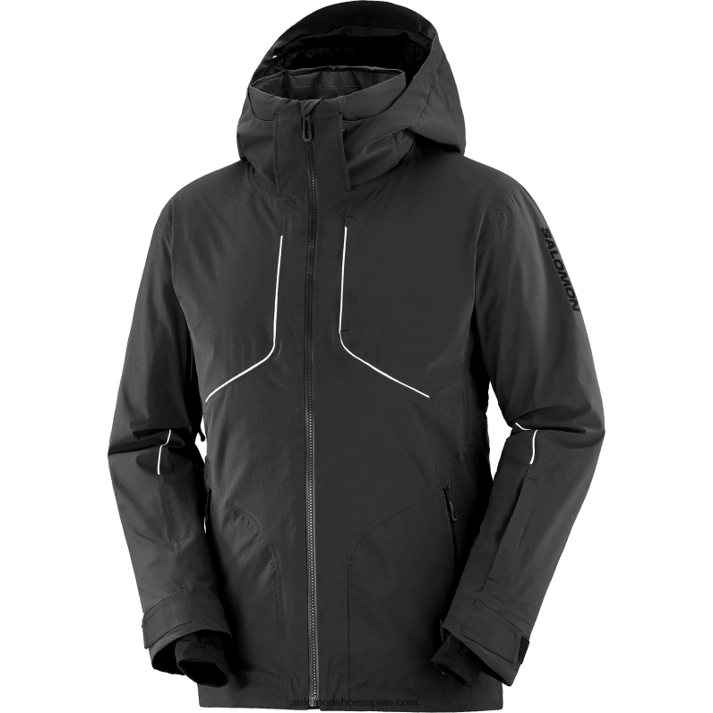 chaqueta aislante con capucha para hombre - brillante Salomon 00B0PZ543 negro profundo/blanco