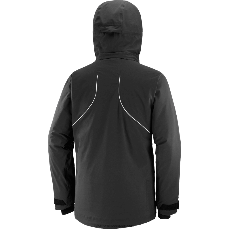 chaqueta aislante con capucha para hombre - brillante Salomon 00B0PZ543 negro profundo/blanco
