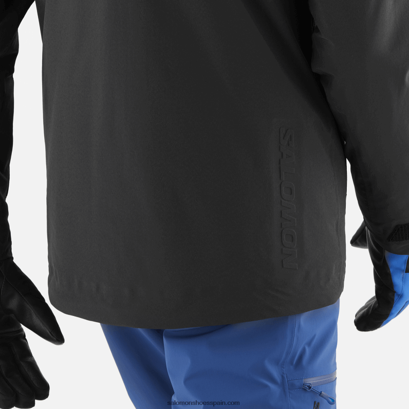 chaqueta aislante con capucha para hombre - brillante Salomon 00B0PZ543 negro profundo/blanco