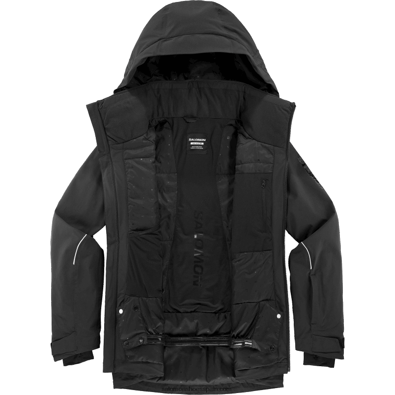 chaqueta aislante con capucha para hombre - brillante Salomon 00B0PZ543 negro profundo/blanco