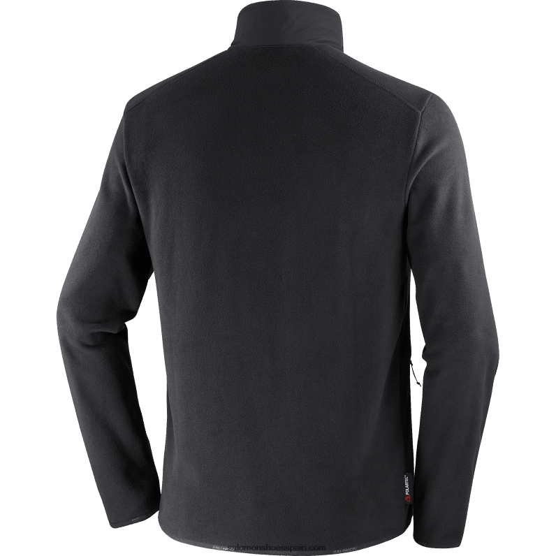 chaqueta de capa intermedia con cremallera completa para hombre - contorno polartec Salomon 00B0PZ535 profundo negro