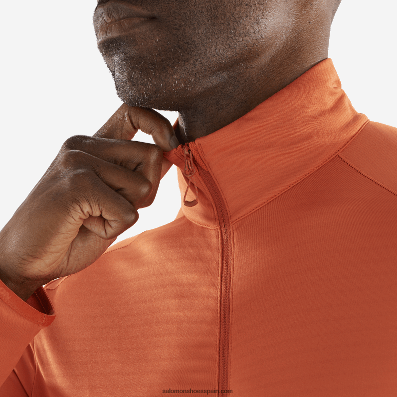 chaqueta de capa intermedia con cremallera completa para hombre - essential lightwarm Salomon 00B0PZ553 ocre quemado