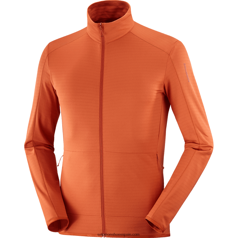 chaqueta de capa intermedia con cremallera completa para hombre - essential lightwarm Salomon 00B0PZ553 ocre quemado