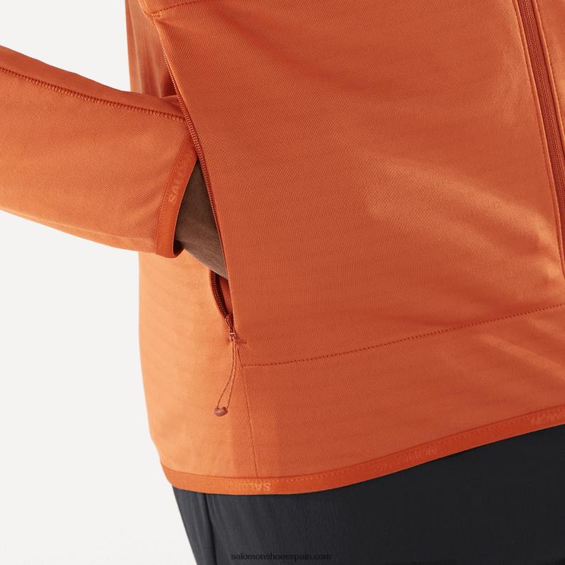 chaqueta de capa intermedia con cremallera completa para hombre - essential lightwarm Salomon 00B0PZ553 ocre quemado