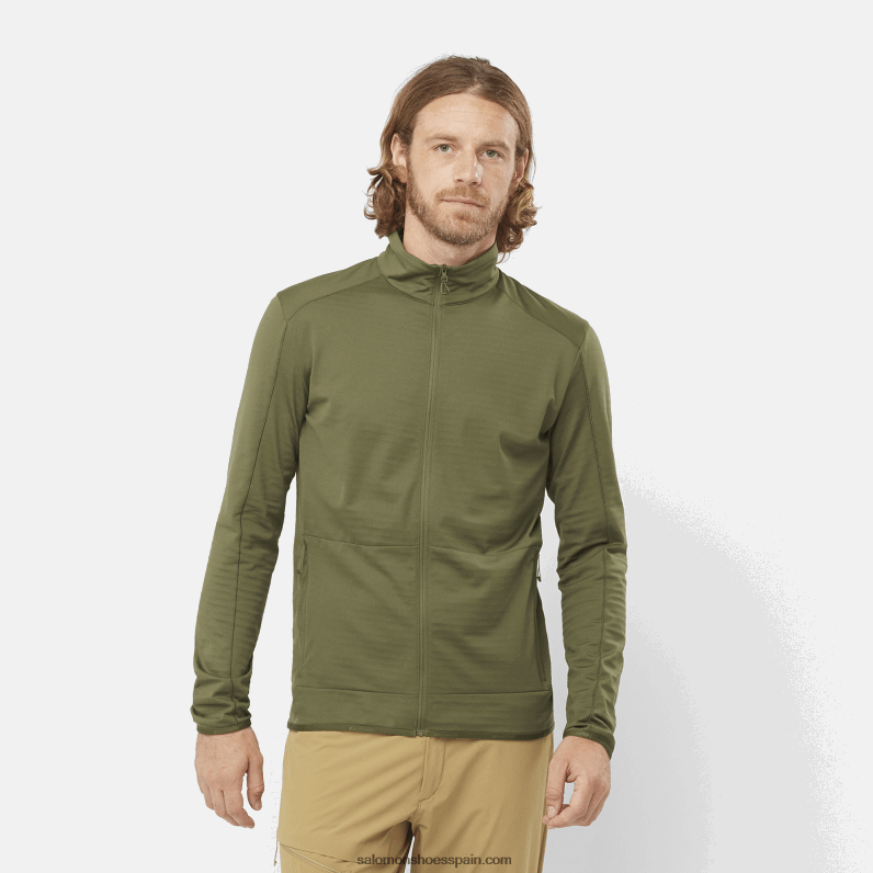 chaqueta de capa intermedia con cremallera completa para hombre - essential lightwarm Salomon 00B0PZ555 hoja de uva