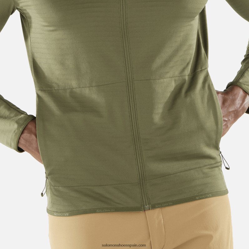 chaqueta de capa intermedia con cremallera completa para hombre - essential lightwarm Salomon 00B0PZ555 hoja de uva