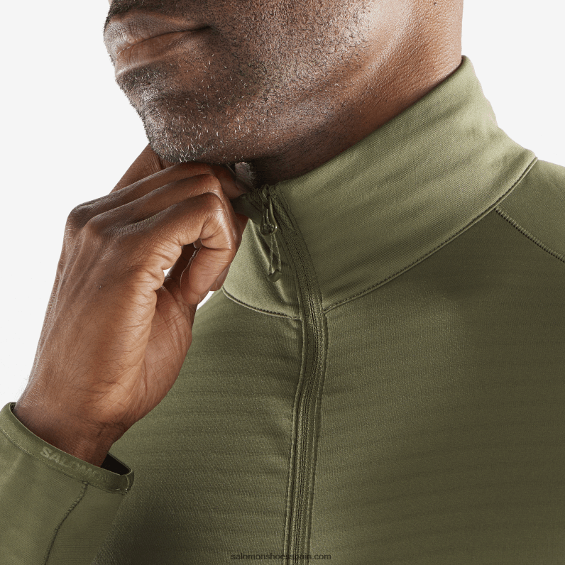 chaqueta de capa intermedia con cremallera completa para hombre - essential lightwarm Salomon 00B0PZ555 hoja de uva