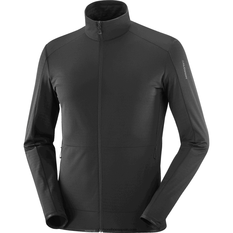 chaqueta de capa intermedia con cremallera completa para hombre - essential lightwarm Salomon 00B0PZ556 profundo negro