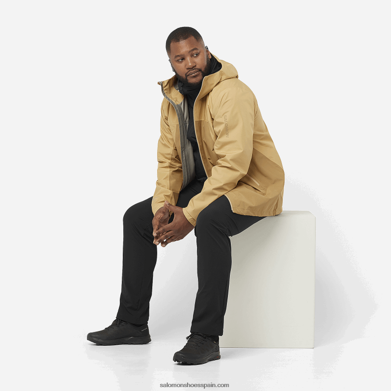 chaqueta de capa intermedia para hombre con capucha - contorno híbrido para todas las estaciones Salomon 00B0PZ559 profundo negro