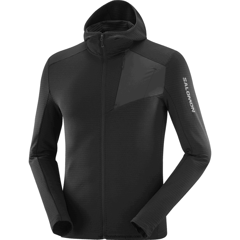 chaqueta de capa intermedia para hombre con capucha - essential lightwarm hooded Salomon 00B0PZ546 profundo negro