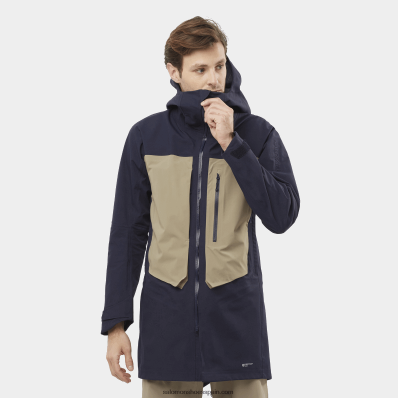chaqueta shell para hombre - stance 3l long Salomon 00B0PZ551 cielo nocturno/marañón tostado