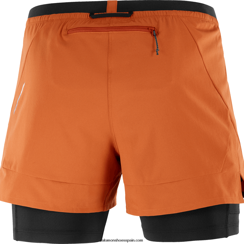 pantalones cortos de hombre - cruz 2in1 Salomon 00B0PZ279 ocre quemado/negro profundo