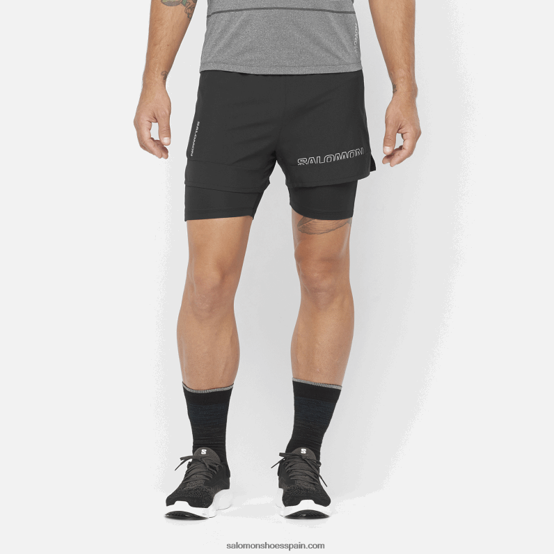 pantalones cortos de hombre - cruz 2in1 Salomon 00B0PZ281 profundo negro