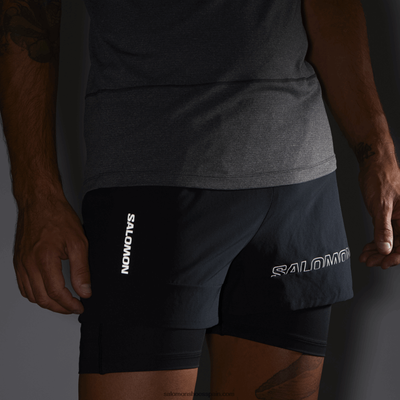 pantalones cortos de hombre - cruz 2in1 Salomon 00B0PZ281 profundo negro