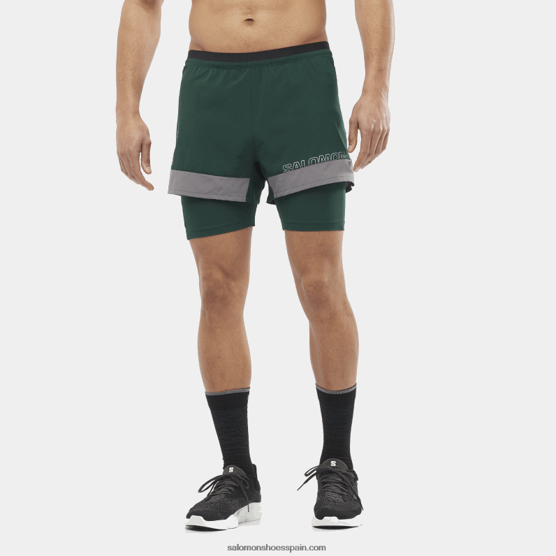 pantalones cortos de hombre - cruz 2in1 Salomon 00B0PZ282 pino ponderosa/sombra tranquila