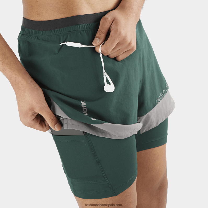pantalones cortos de hombre - cruz 2in1 Salomon 00B0PZ282 pino ponderosa/sombra tranquila