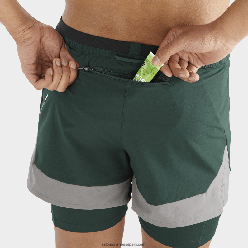 pantalones cortos de hombre - cruz 2in1 Salomon 00B0PZ282 pino ponderosa/sombra tranquila