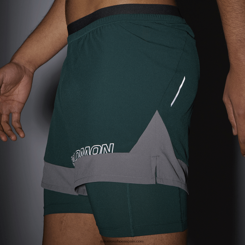 pantalones cortos de hombre - cruz 2in1 Salomon 00B0PZ282 pino ponderosa/sombra tranquila